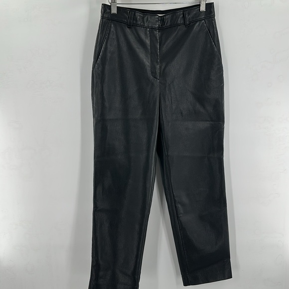 Babaton Command Cropped Pant Cropped Vegan Leather Pants Black 6 - Picture 4 of 8